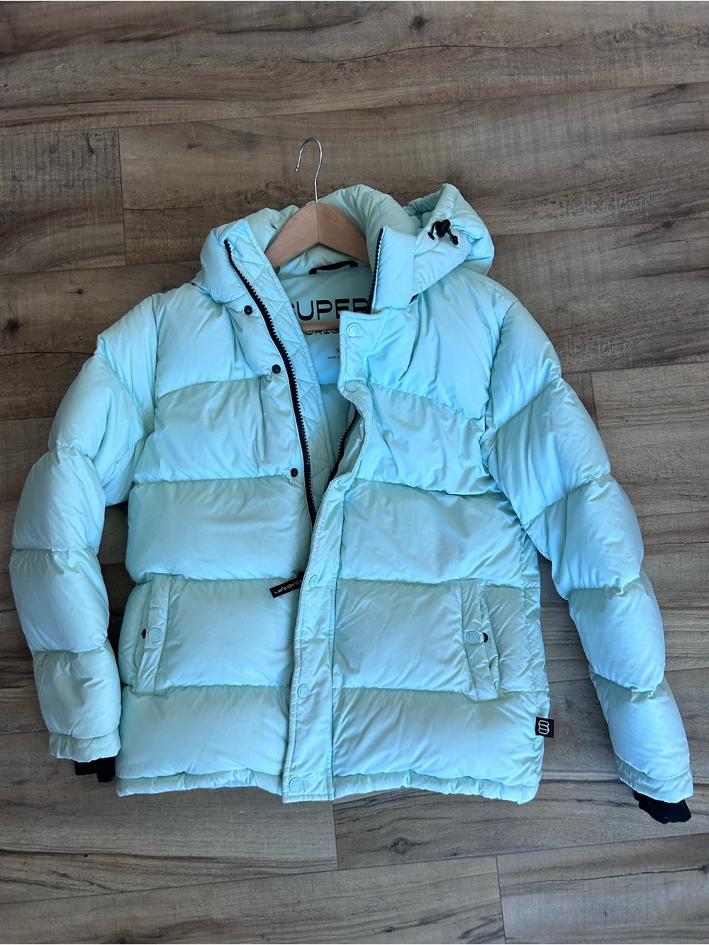 Aritzia Light Mint Puffer Jacket